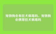 宠物狗会有狂犬病毒吗，宠物狗会携带狂犬病毒吗
