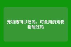 宠物猪可以吃吗，可食用的宠物猪能吃吗