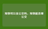 宠物可以坐公交吗，宠物能否乘公交