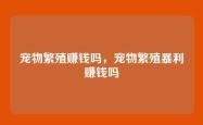 宠物繁殖赚钱吗，宠物繁殖暴利赚钱吗