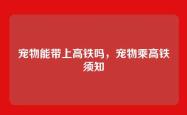 宠物能带上高铁吗，宠物乘高铁须知