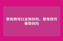 带宠物可以坐地铁吗，带宠物可乘地铁吗