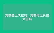 宠物能上大巴吗，宠物可上长途大巴吗