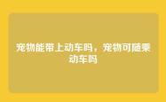 宠物能带上动车吗，宠物可随乘动车吗