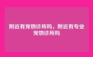 附近有宠物诊所吗，附近有专业宠物诊所吗