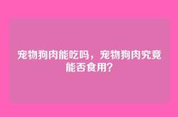 宠物狗肉能吃吗，宠物狗肉究竟能否食用？