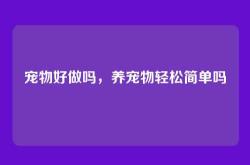 宠物好做吗，养宠物轻松简单吗
