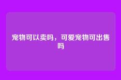 宠物可以卖吗，可爱宠物可出售吗