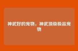 神武好的宠物，神武顶级极品宠物