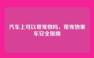 汽车上可以带宠物吗，带宠物乘车安全指南