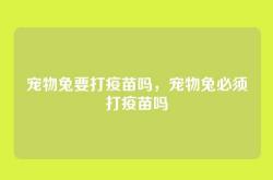 宠物兔要打疫苗吗，宠物兔必须打疫苗吗