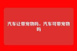 汽车让带宠物吗，汽车可带宠物吗