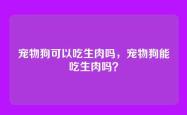 宠物狗可以吃生肉吗，宠物狗能吃生肉吗？