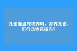 孔雀能当宠物养吗，家养孔雀，可行宠物选择吗？