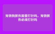宠物狗抓伤需要打针吗，宠物抓伤必须打针吗