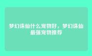 梦幻诛仙什么宠物好，梦幻诛仙最强宠物推荐