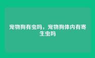 宠物狗有虫吗，宠物狗体内有寄生虫吗