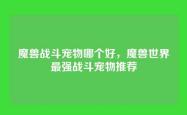 魔兽战斗宠物哪个好，魔兽世界最强战斗宠物推荐