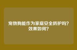 宠物狗能作为家庭安全防护吗？效果如何？