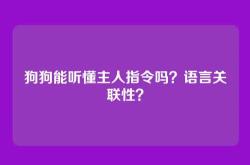 狗狗能听懂主人指令吗？语言关联性？
