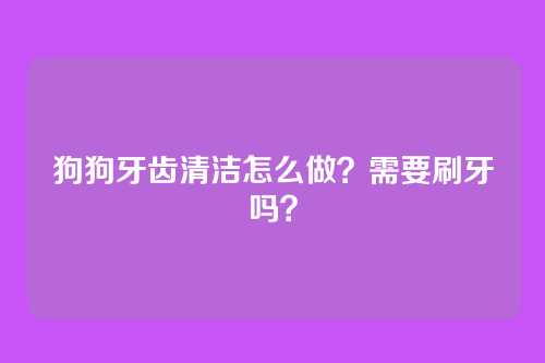 狗狗牙齿清洁怎么做？需要刷牙吗？
