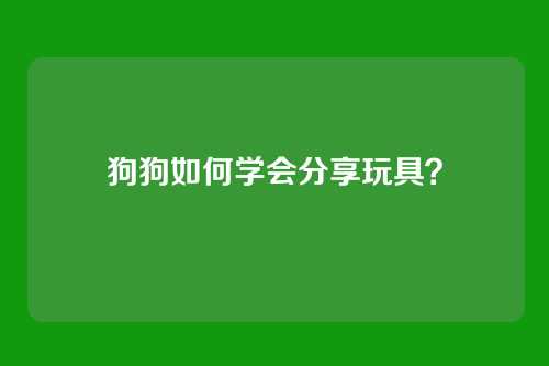 狗狗如何学会分享玩具？