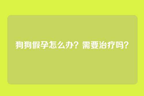 狗狗假孕怎么办？需要治疗吗？