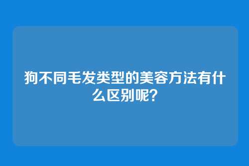 狗不同毛发类型的美容方法有什么区别呢？