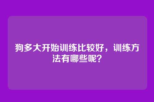 狗多大开始训练比较好，训练方法有哪些呢？