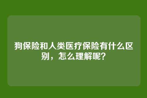 狗保险和人类医疗保险有什么区别，怎么理解呢？