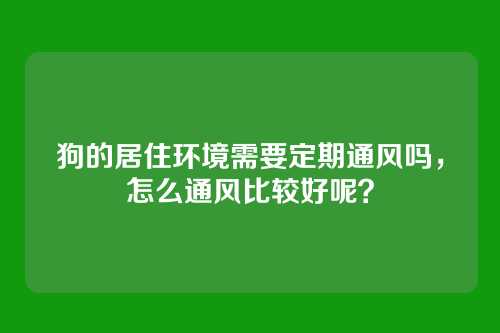 狗的居住环境需要定期通风吗，怎么通风比较好呢？