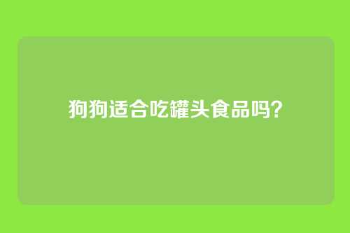 狗狗适合吃罐头食品吗？