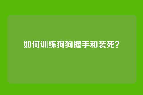 如何训练狗狗握手和装死？
