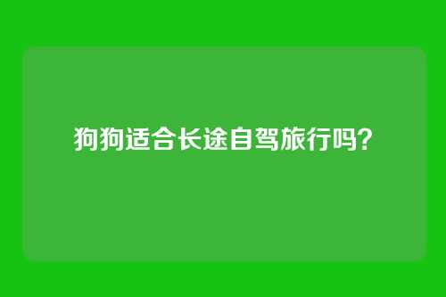 狗狗适合长途自驾旅行吗？