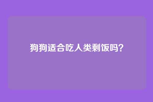 狗狗适合吃人类剩饭吗？