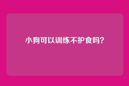 小狗可以训练不护食吗？