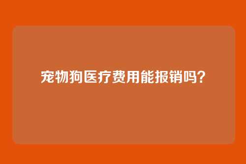 宠物狗医疗费用能报销吗？