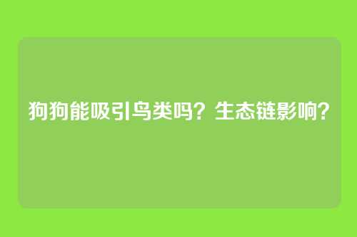 狗狗能吸引鸟类吗？生态链影响？