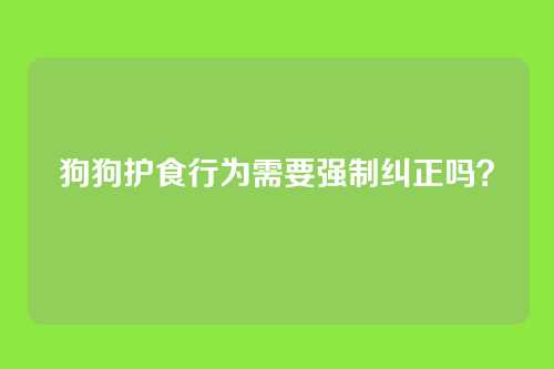 狗狗护食行为需要强制纠正吗？
