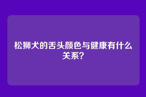 松狮犬的舌头颜色与健康有什么关系？