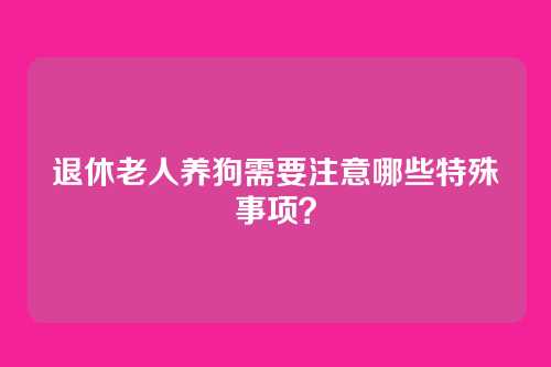 退休老人养狗需要注意哪些特殊事项？