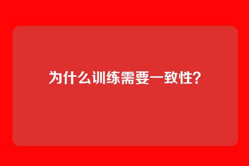 为什么训练需要一致性？