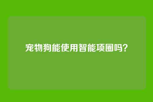 宠物狗能使用智能项圈吗？
