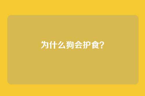 为什么狗会护食？