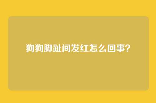 狗狗脚趾间发红怎么回事？