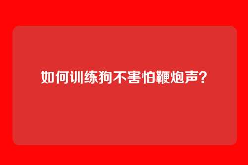 如何训练狗不害怕鞭炮声？