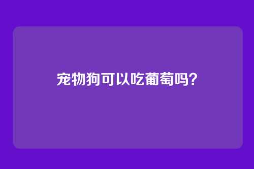 宠物狗可以吃葡萄吗？