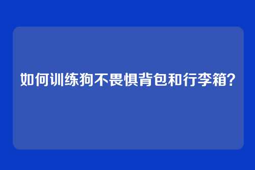 如何训练狗不畏惧背包和行李箱？
