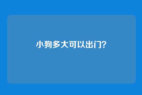 小狗多大可以出门？
