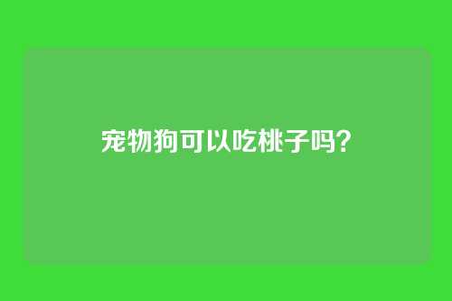 宠物狗可以吃桃子吗？